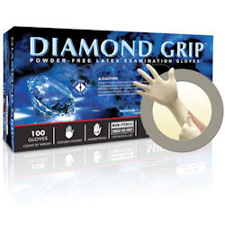 Diamond Grip Latex Gloves, White, 100 Per Box - Available, but Limited Supplies