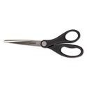 Stainless Steel Office Scissors, 7" Long, Straight Handle, Black