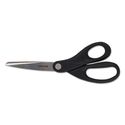 Stainless Steel Office Scissors, 8" Long, Straight Handle, Black